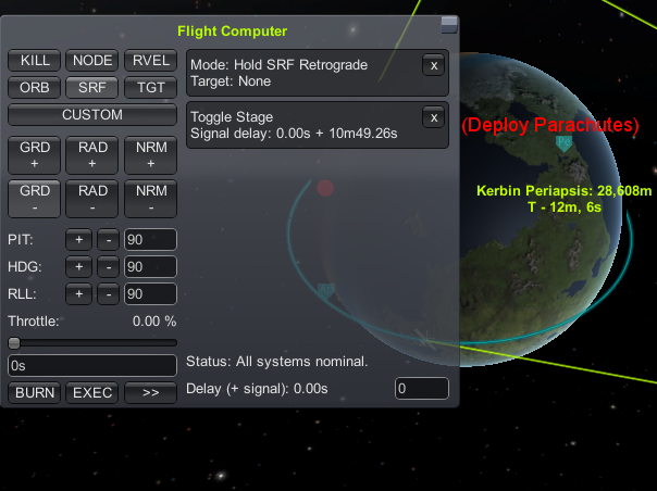 IMAGE: pre-reentry flight queue with parachutes